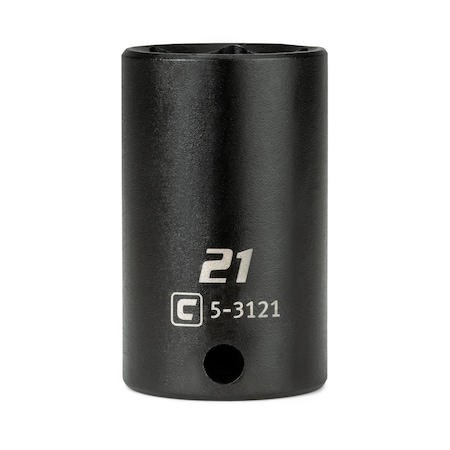 Capri Tools 3/8 in. Drive 21 mm Semi-Deep Impact Socket CP53121